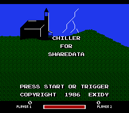 Chiller title screen for NES